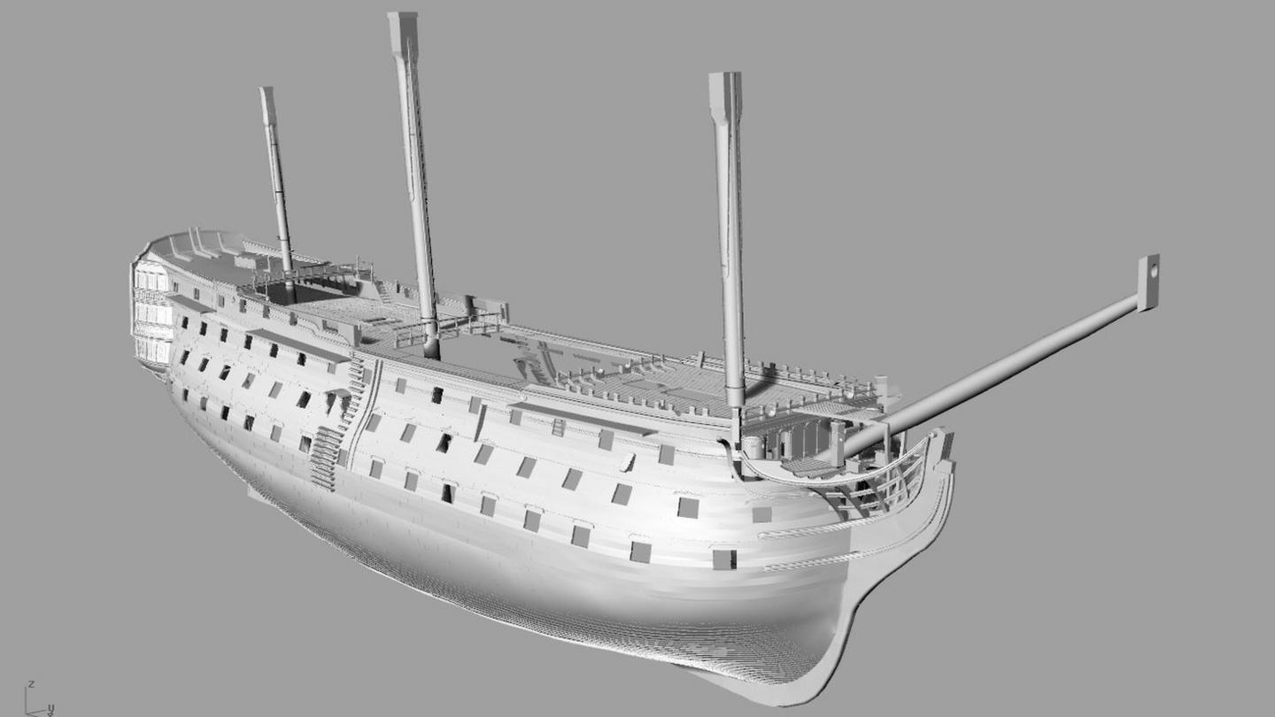 3d laser image of HMS Victory