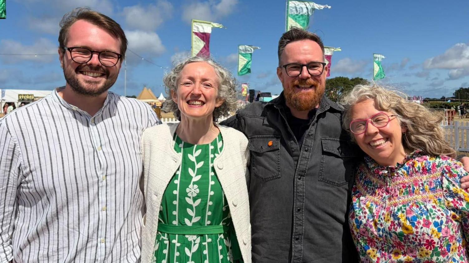 Y pedwar ddaeth i'r brig yng nghystadleuaeth Dysgwr y Flwyddyn: Jonathan Davies, oedd yn fuddugol, Caroline Jones, Kierion Lloyd a Paige Morgan