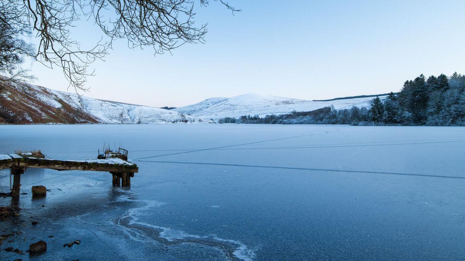 A frozen over loch