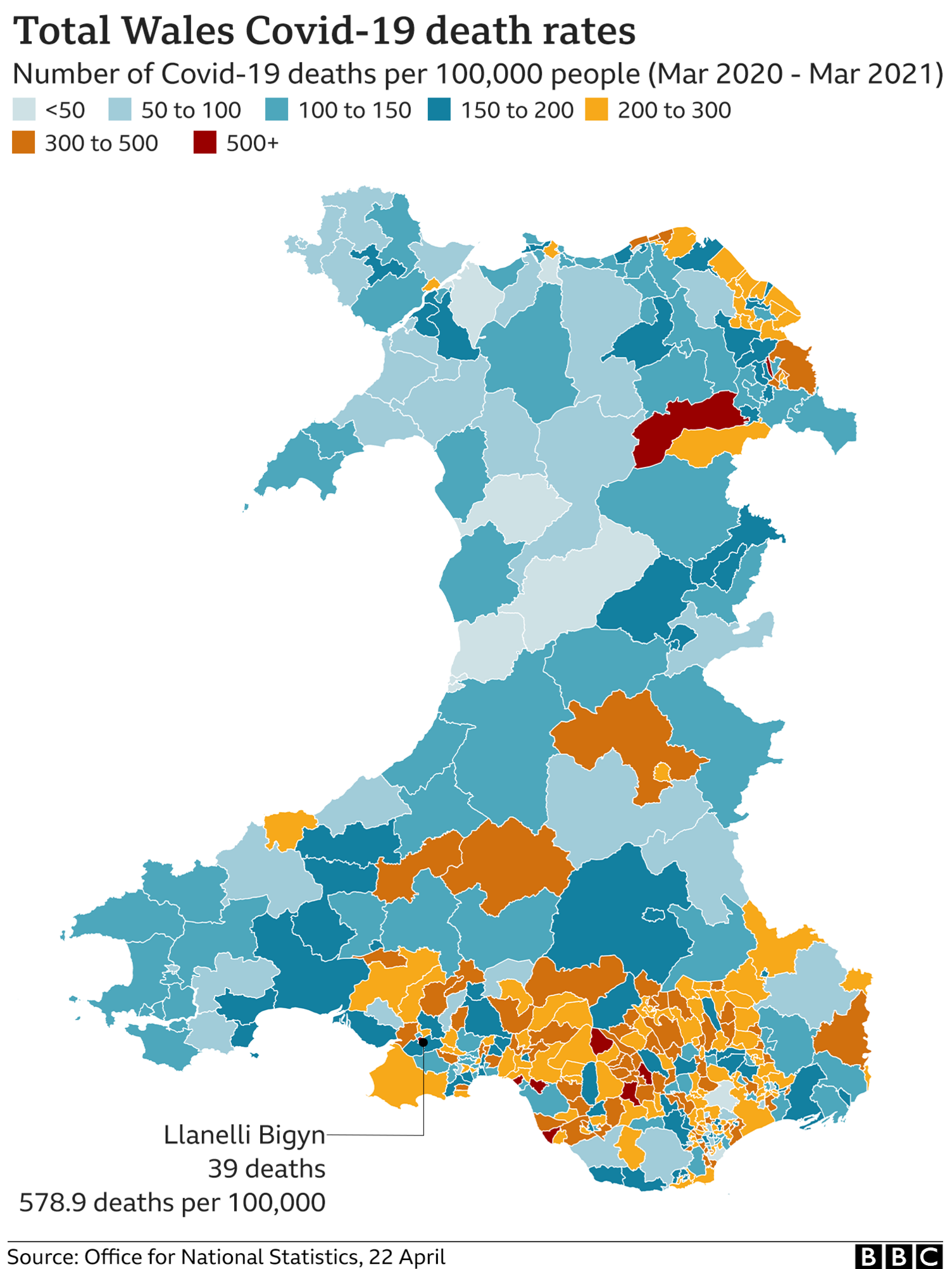 Map of mortality rates