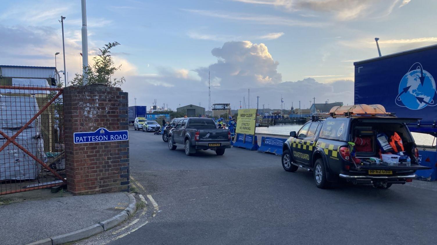 An HM Coastguard truck by Ipswich Waterfront