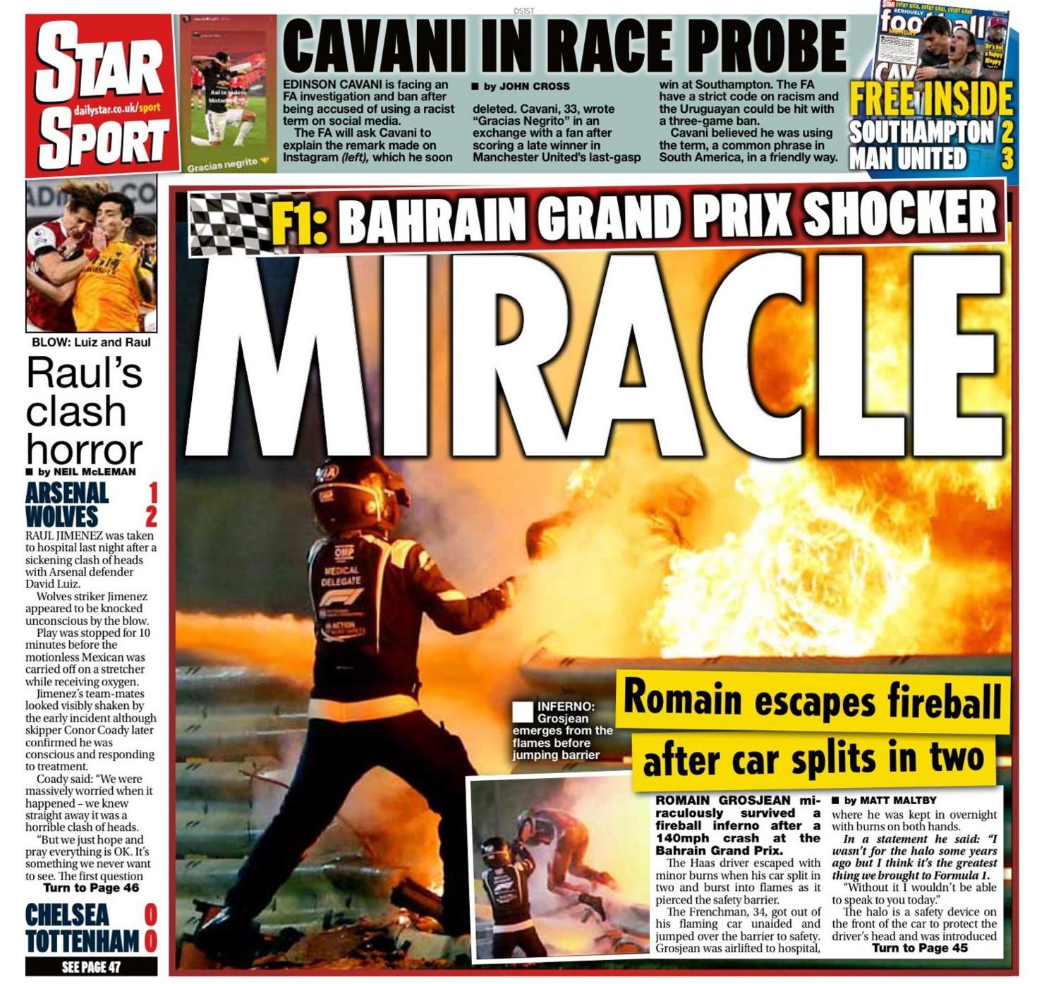 The back page of the Daily Star