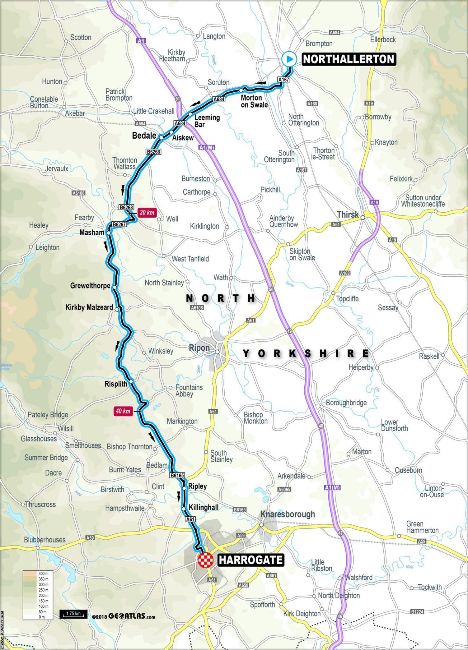 Elite men's time trial route