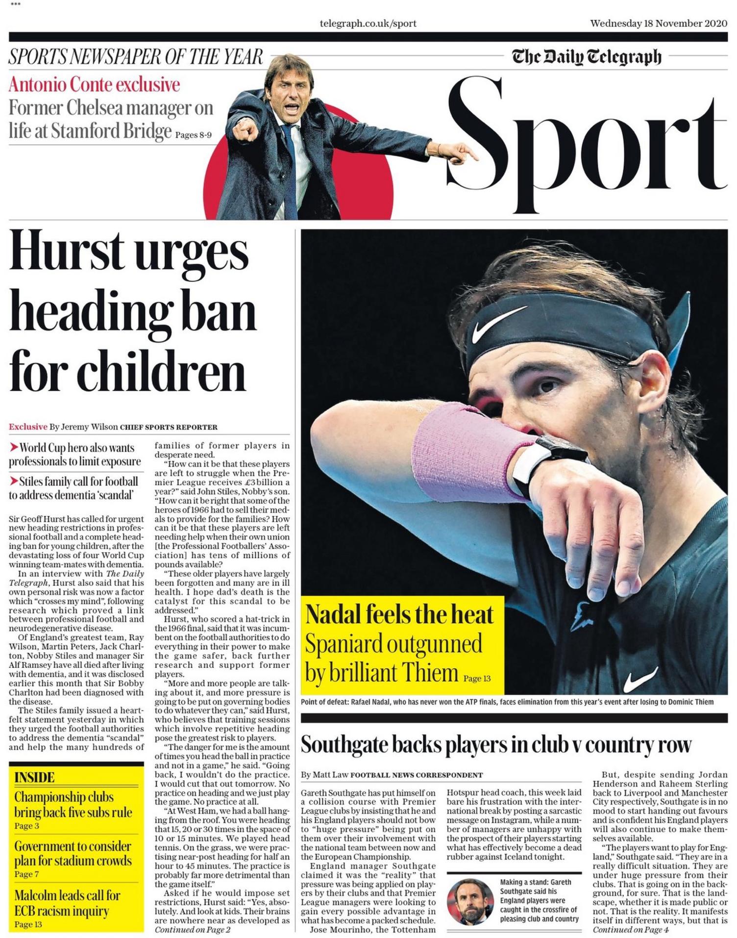 The back page of the Telegraph