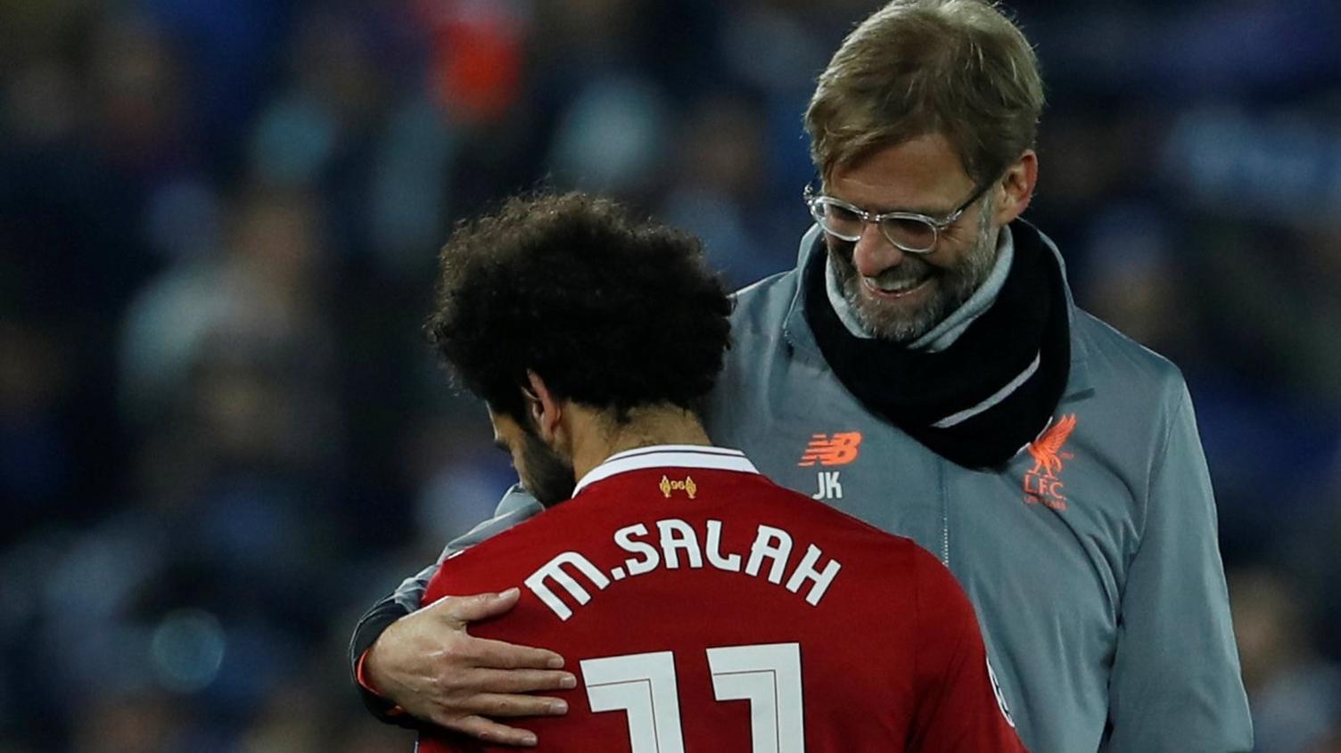 Jurgen Klopp and Mo Salah