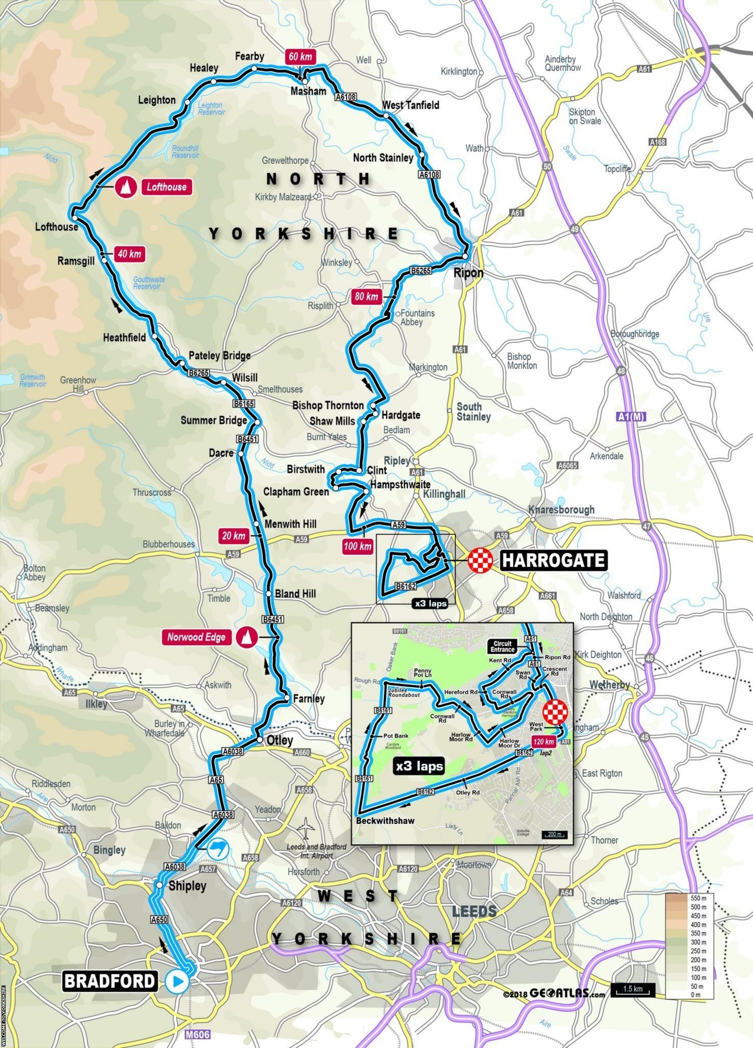 Elite women's road race route