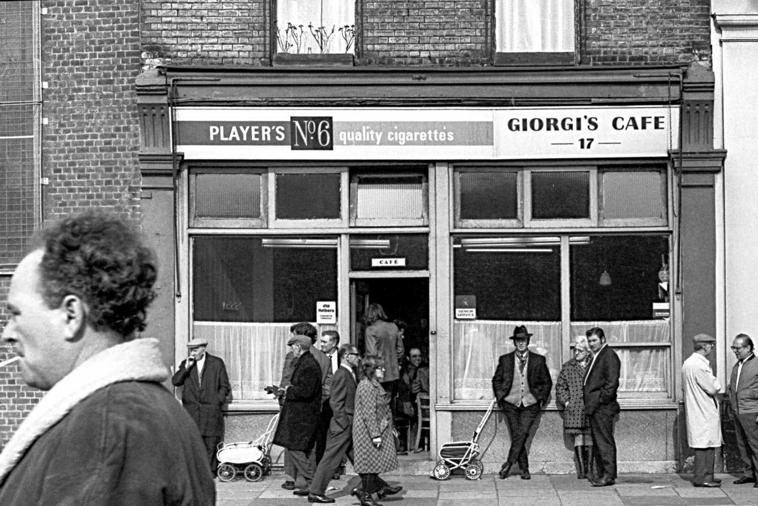 Giorgi’s Cafe, Bethnal Green Road, 1971