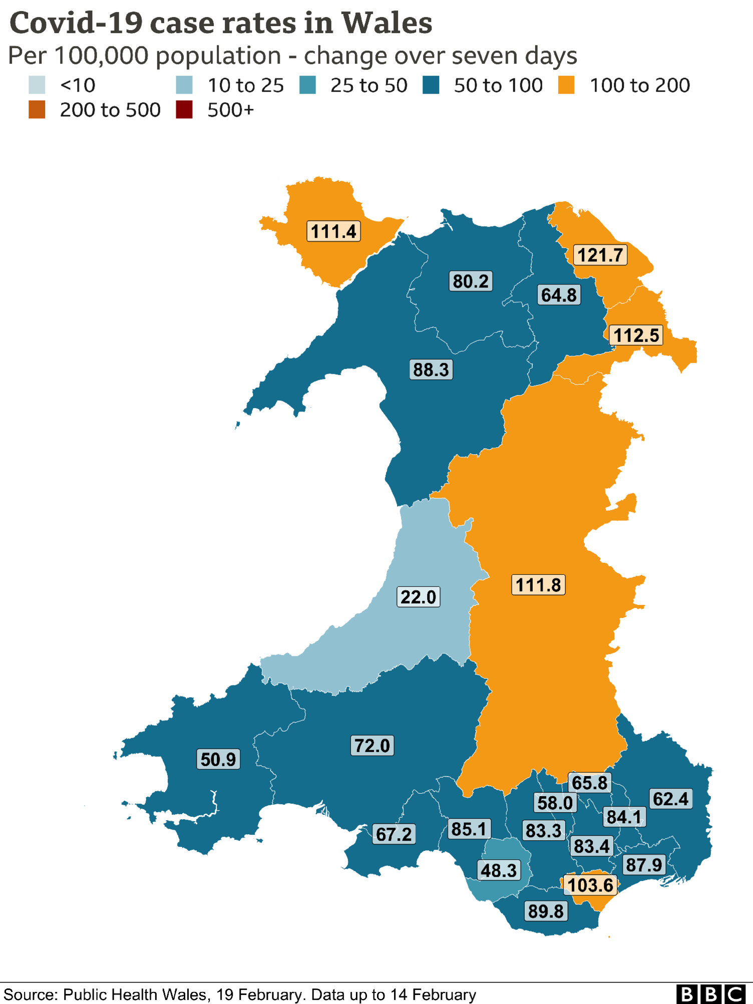 Case rate map - 19 Feb