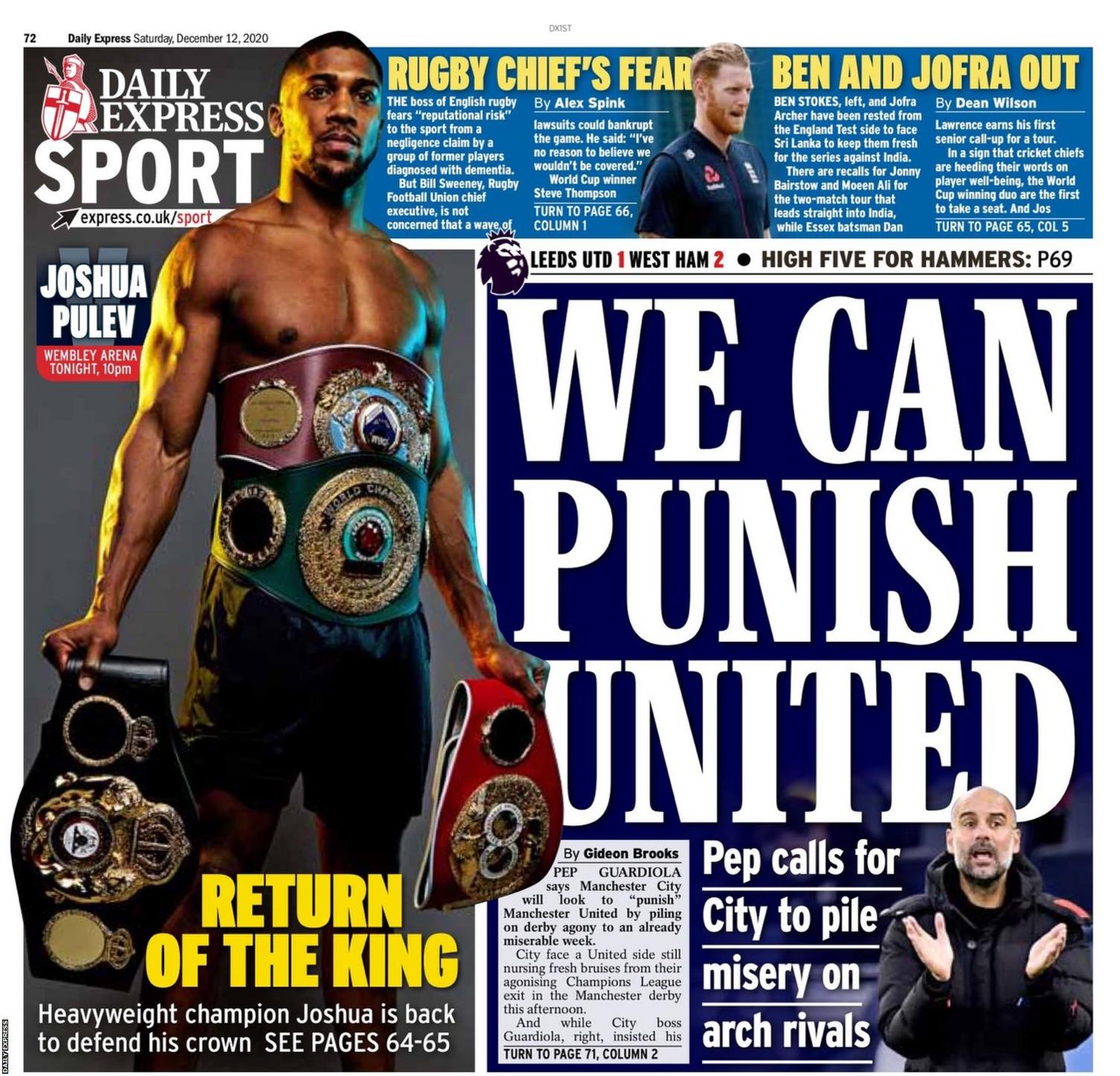 Saturday's Daily Express