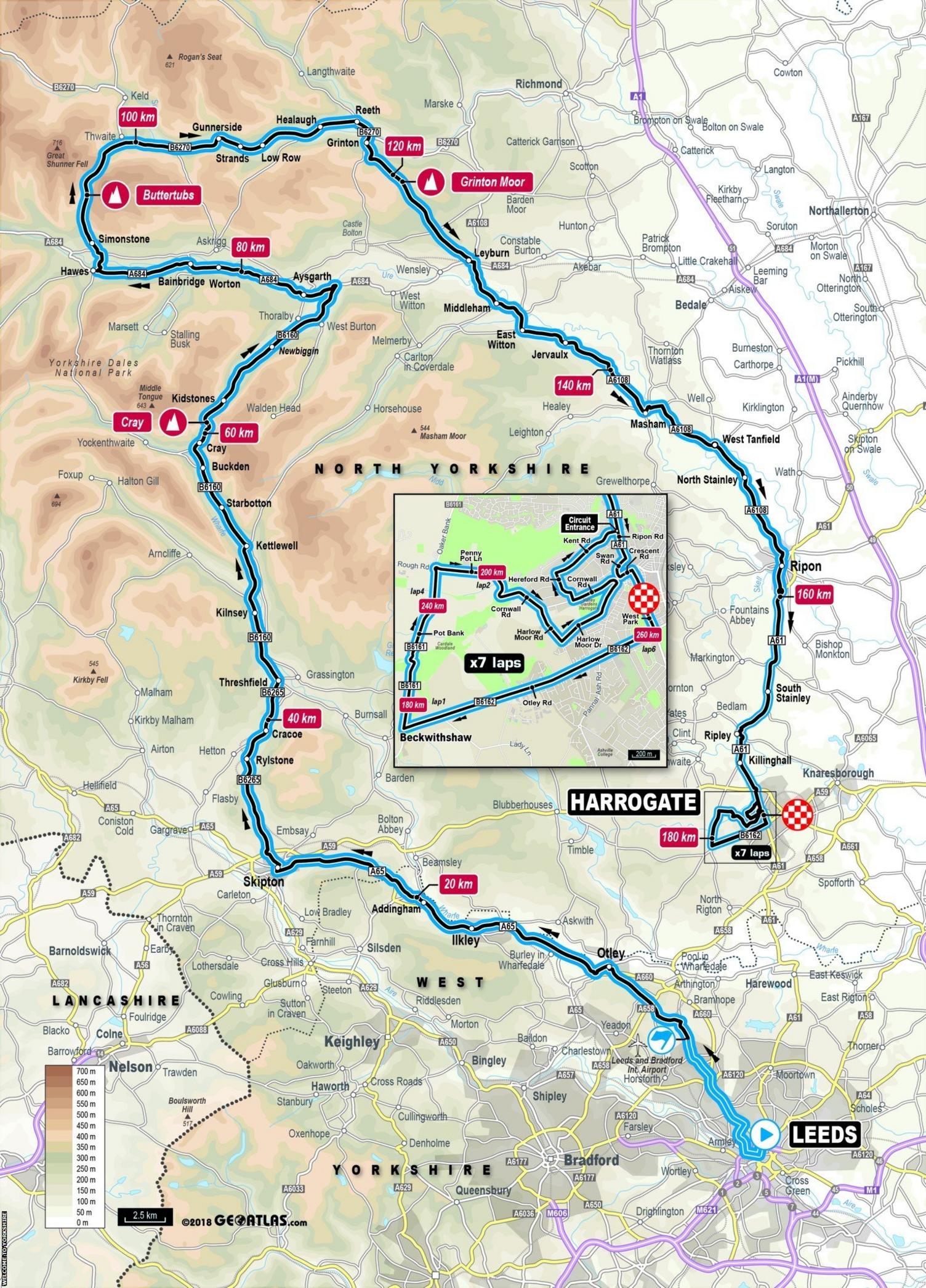 Elite men road race route