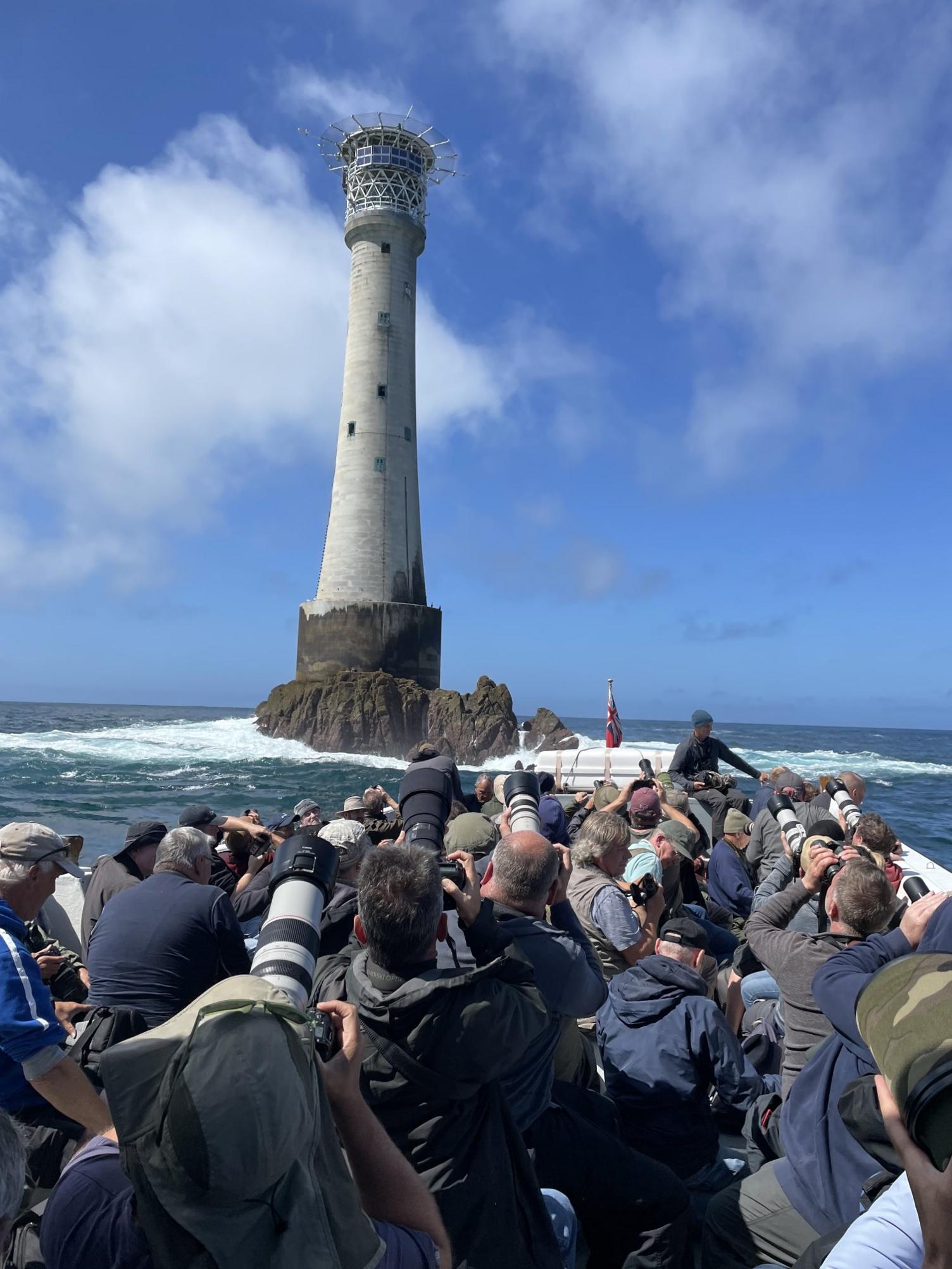 Bird watchers at lighthouse