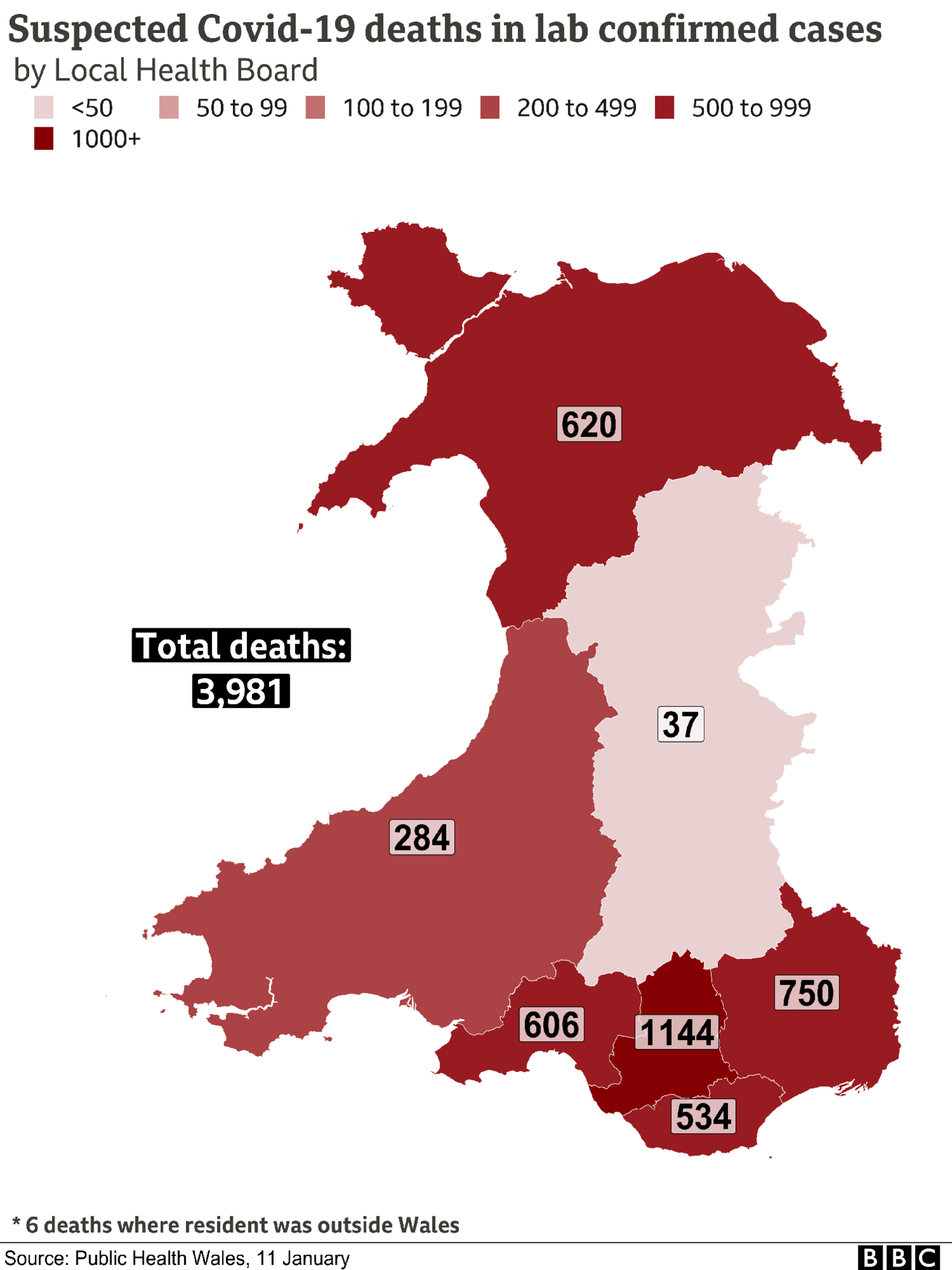 Map of Covid deaths