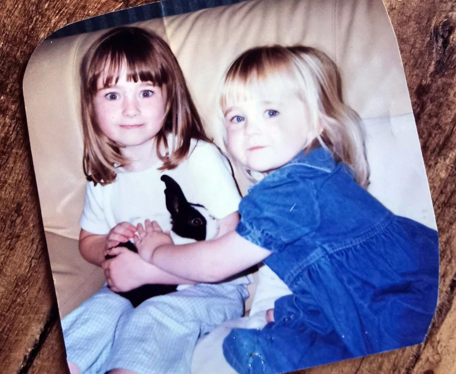 Beth Hinds as a child with her rabbit Betsy