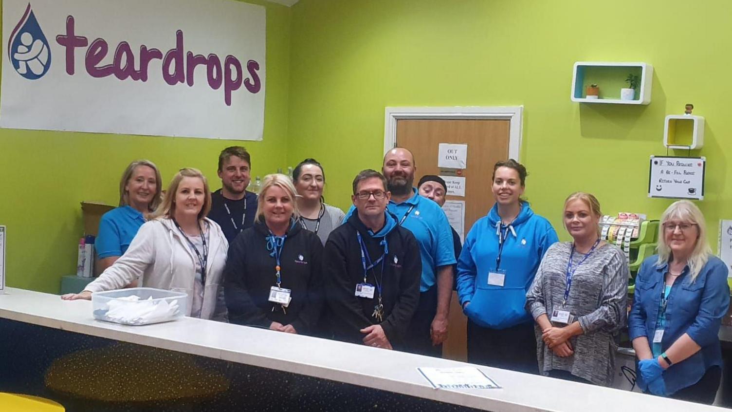 Staff and volunteers at Teardrops in St Helens