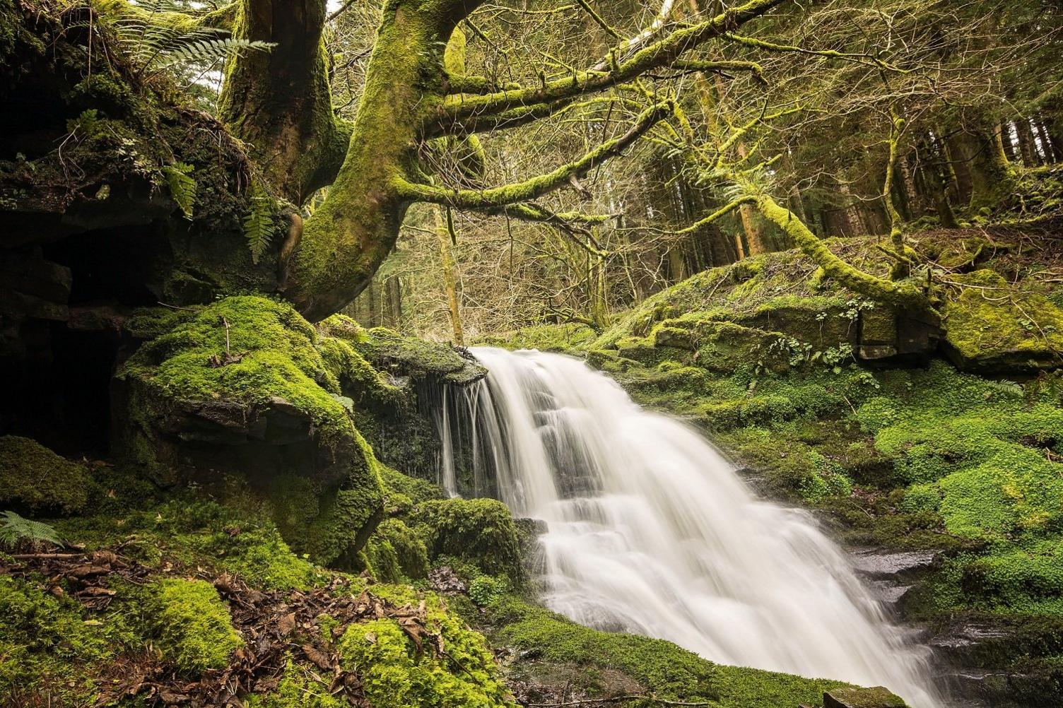 Rhaeadr Blaen-y-glyn ger cronfa ddŵr Talybont