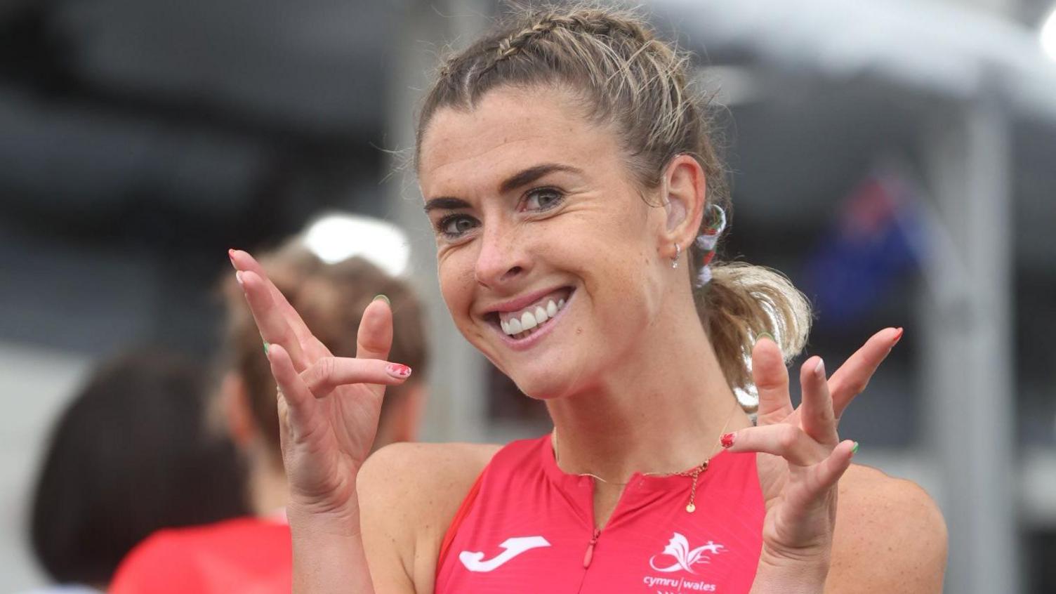 Olivia Breen celebrates