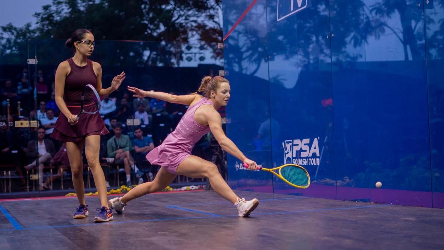 Hannah Craig competing on the Pro Squash Tour