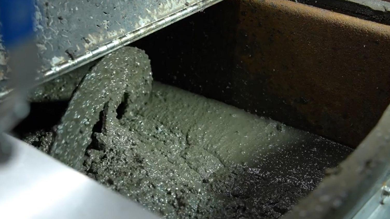 Sludge at a wastewater treatment plant