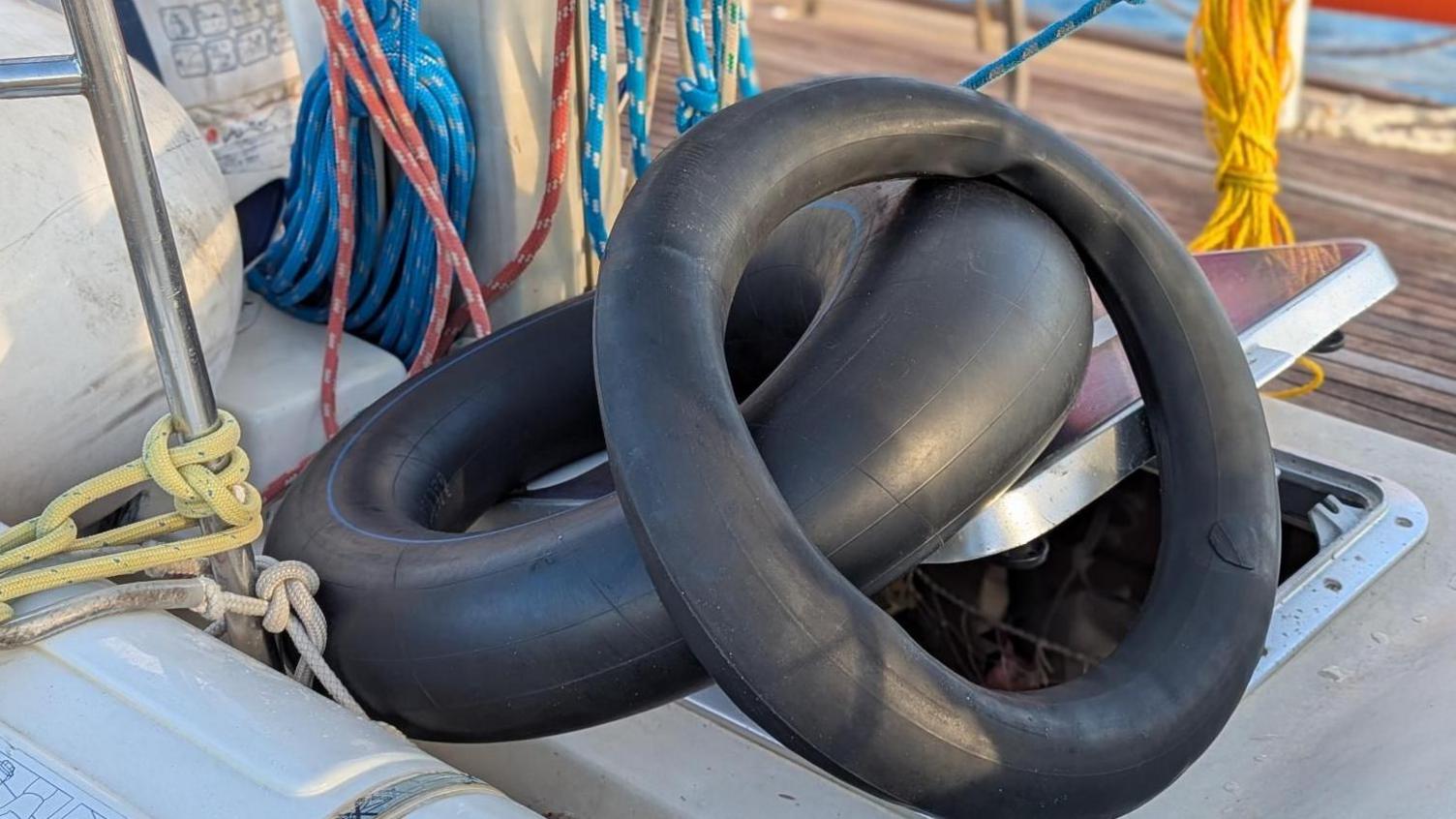 The tyre inner tubes the girl had at the time she was found