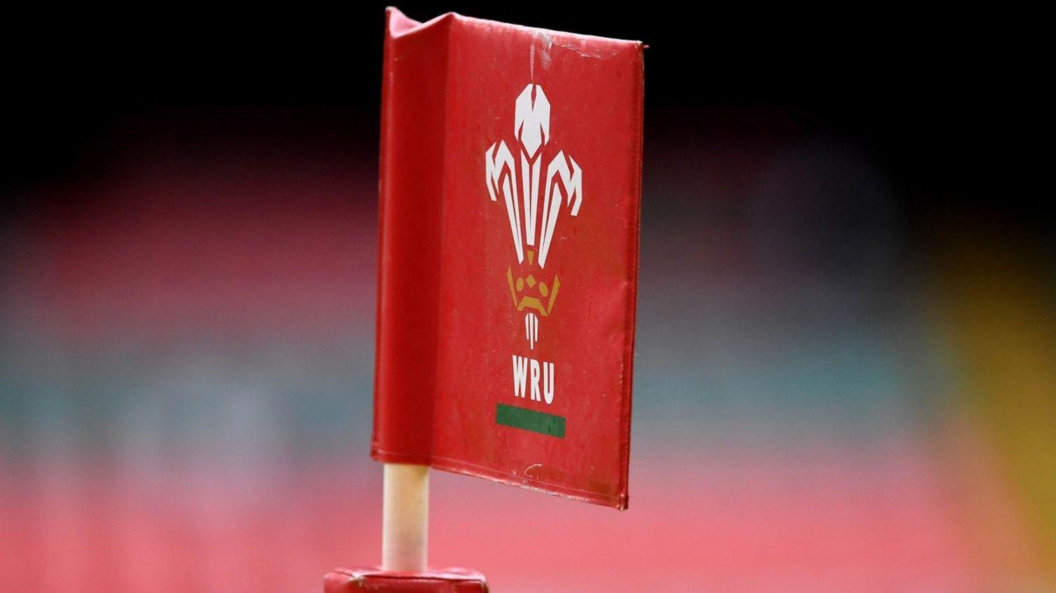 Corner flag with WRU logo