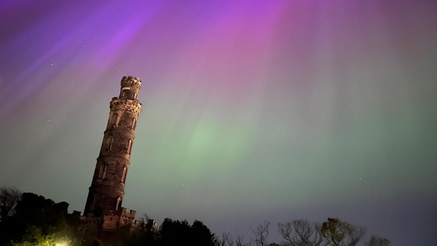 Northern Lights captured in Edinburgh