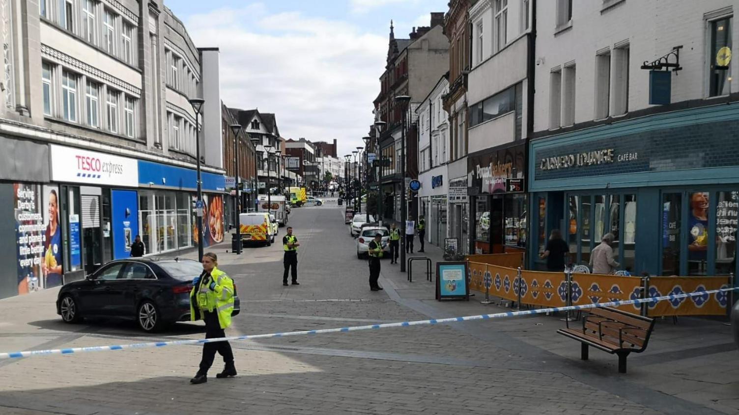 A road cordoned off by police