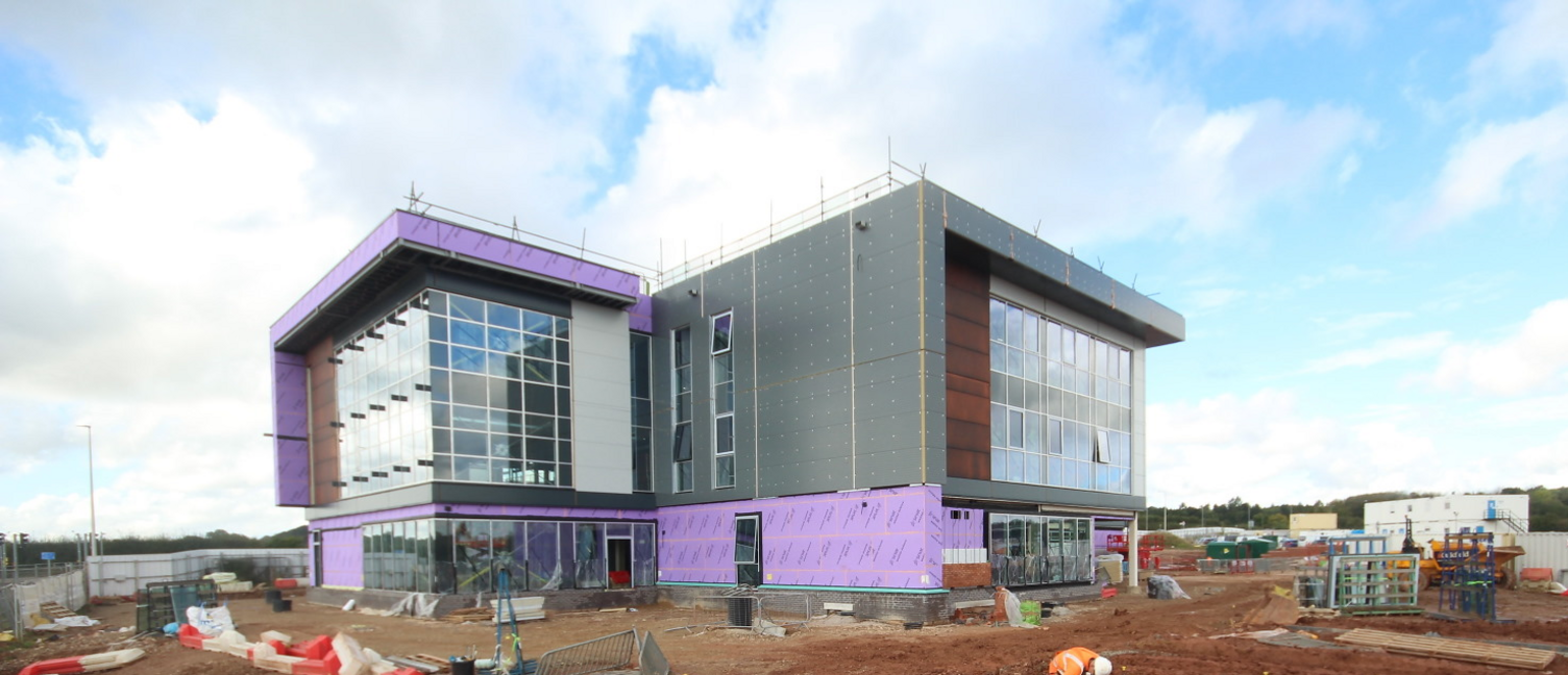 A general view of the new Nottinghamshire County Council headquarters. The frame is up with windows now being put in