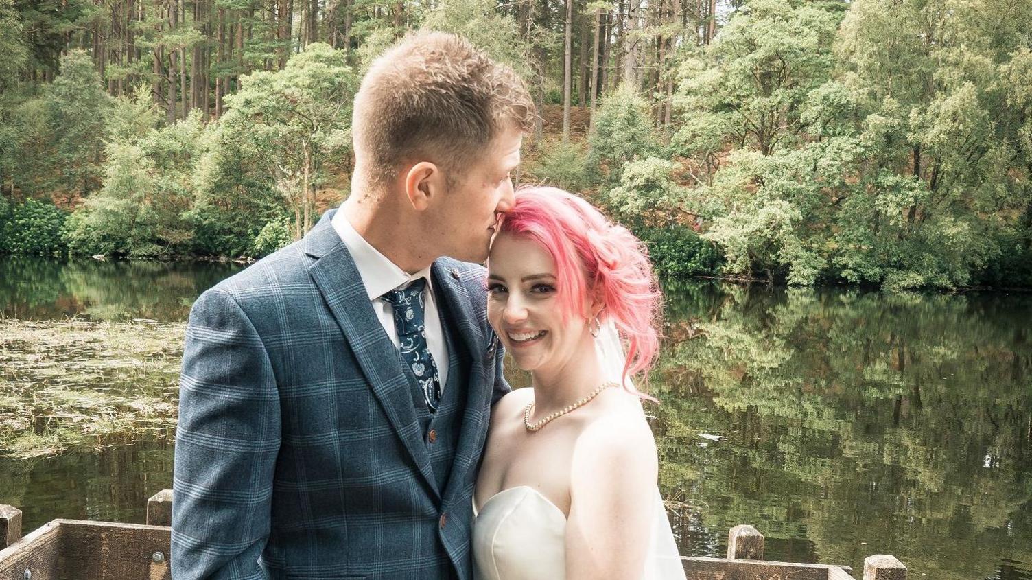 Alice and Matthew on their wedding day