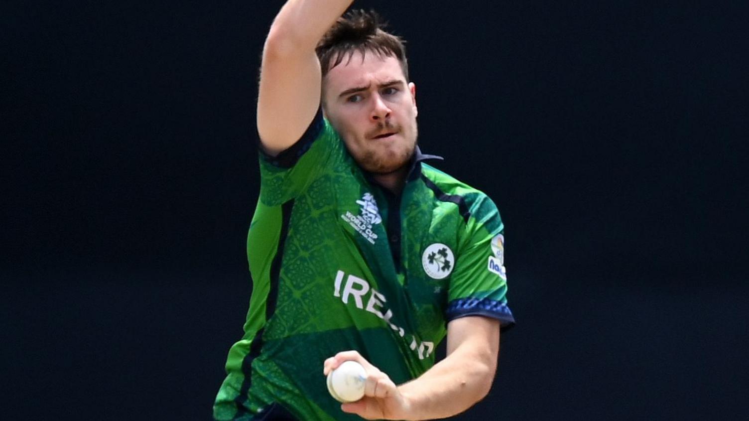 Josh Little bowls for Ireland