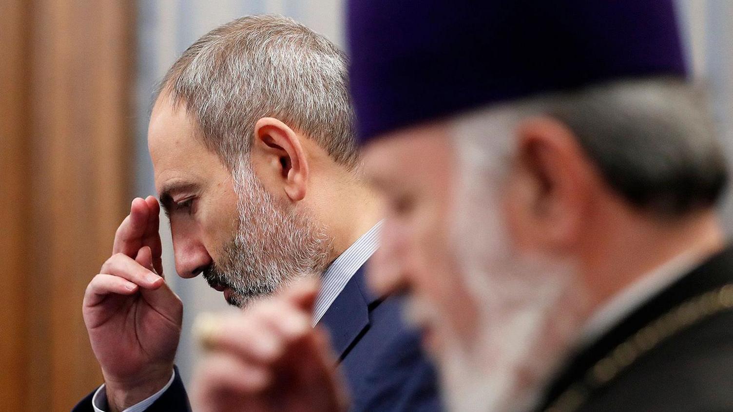 Armenia's prime minister with the head of Church