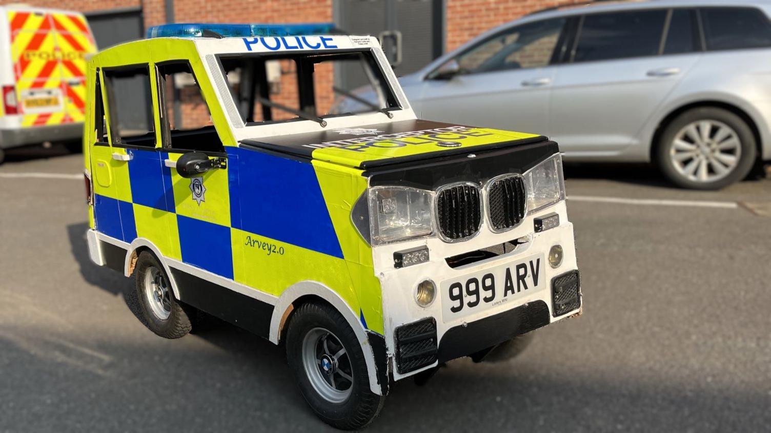 A kart depicting a police car