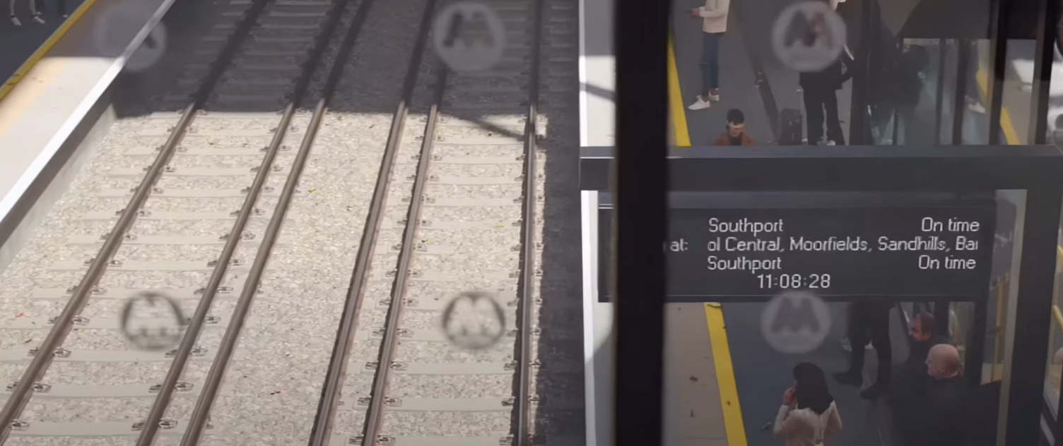 A CGI image showing the platform level at the planned Baltic station in Liverpool