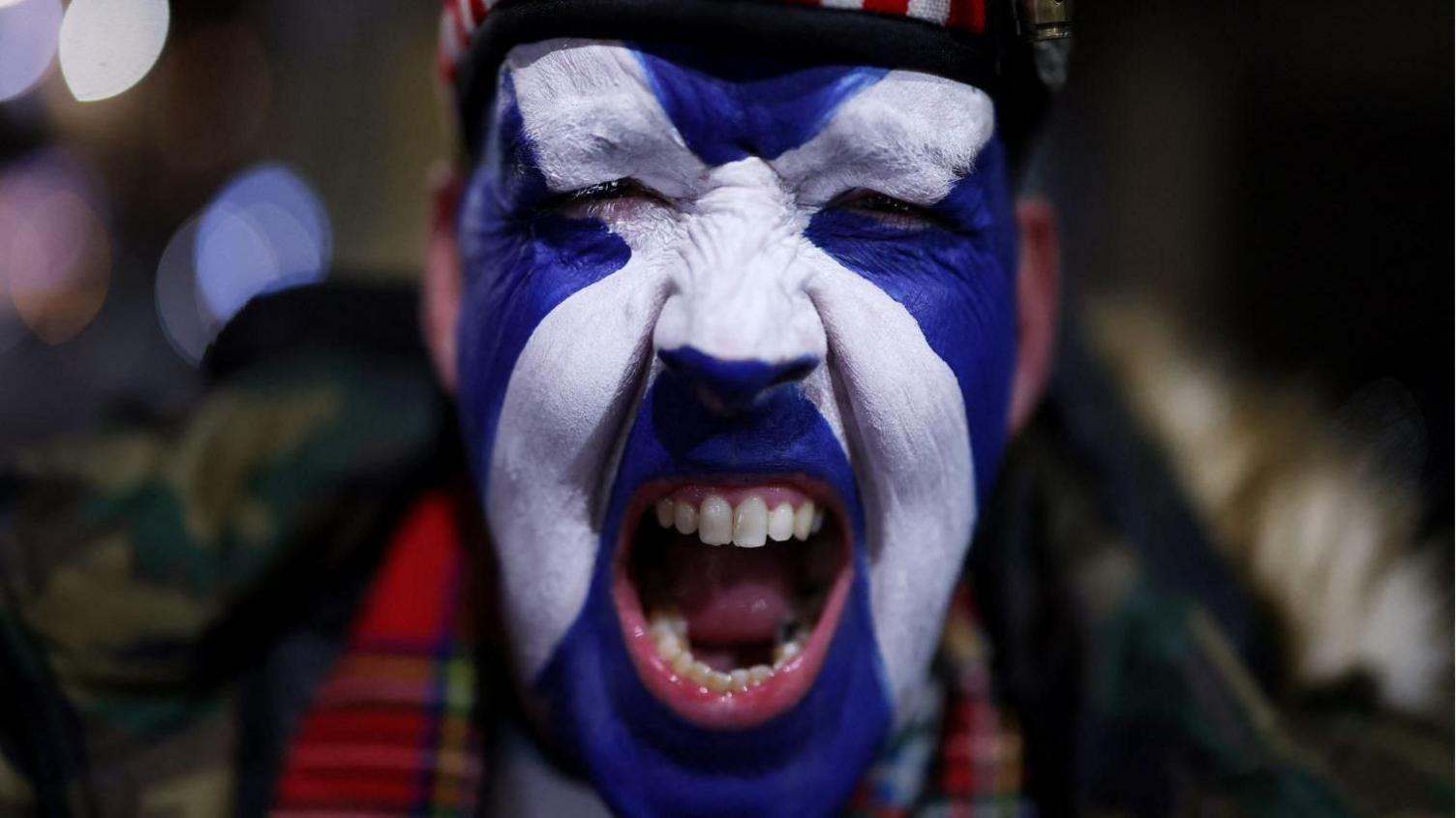 Scotland fan celebrating