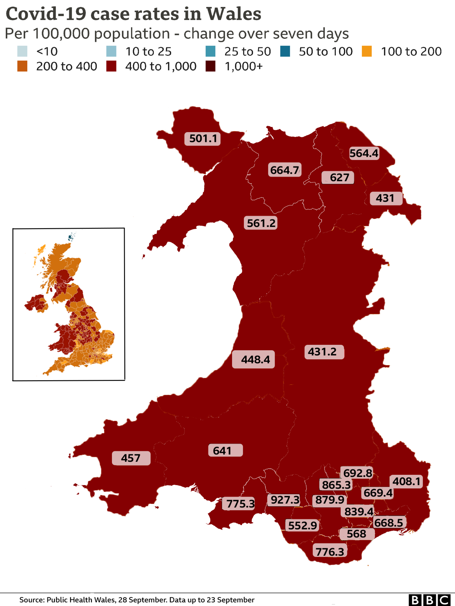 Case rates map