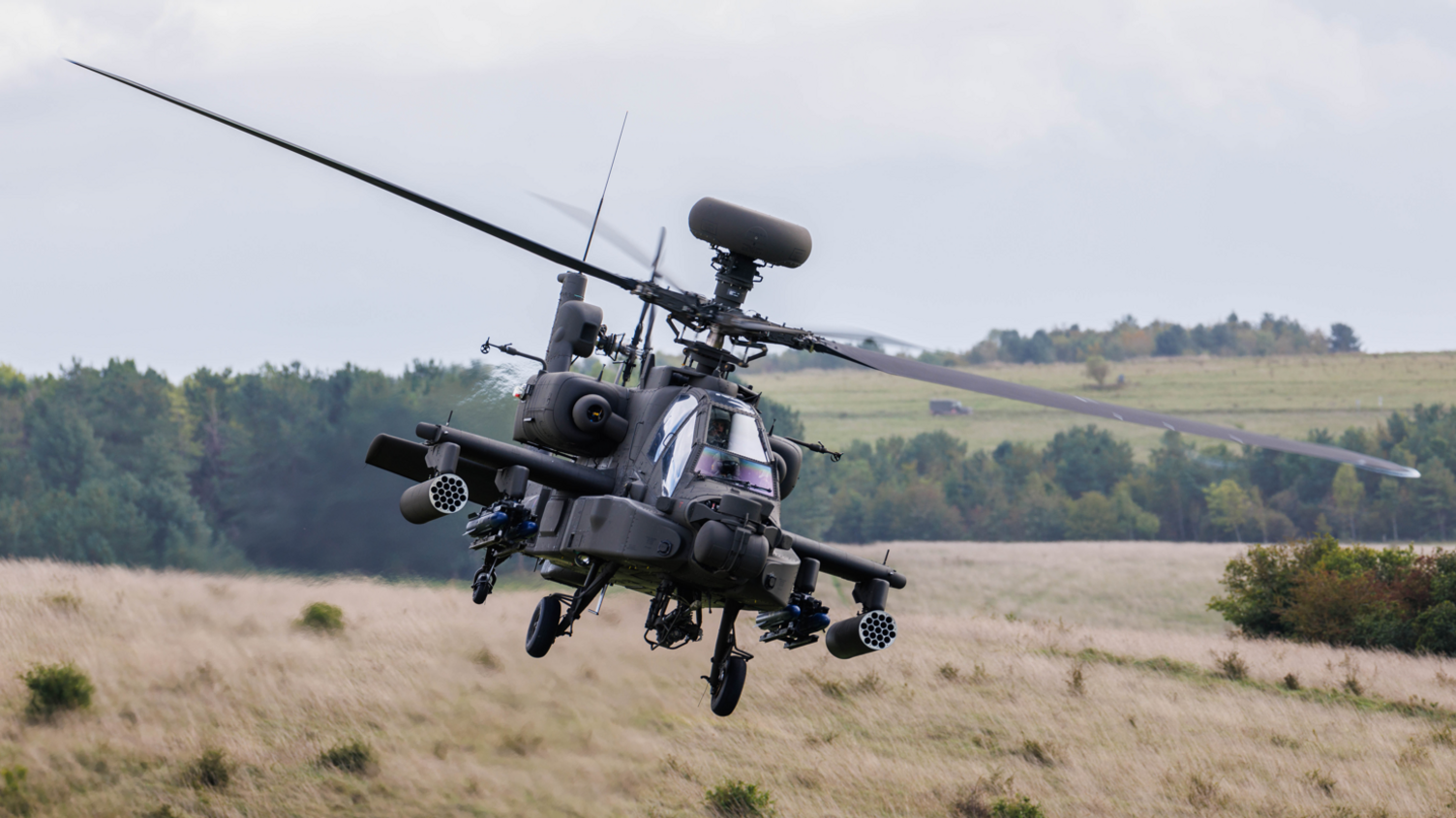 Apache helicopter in flight