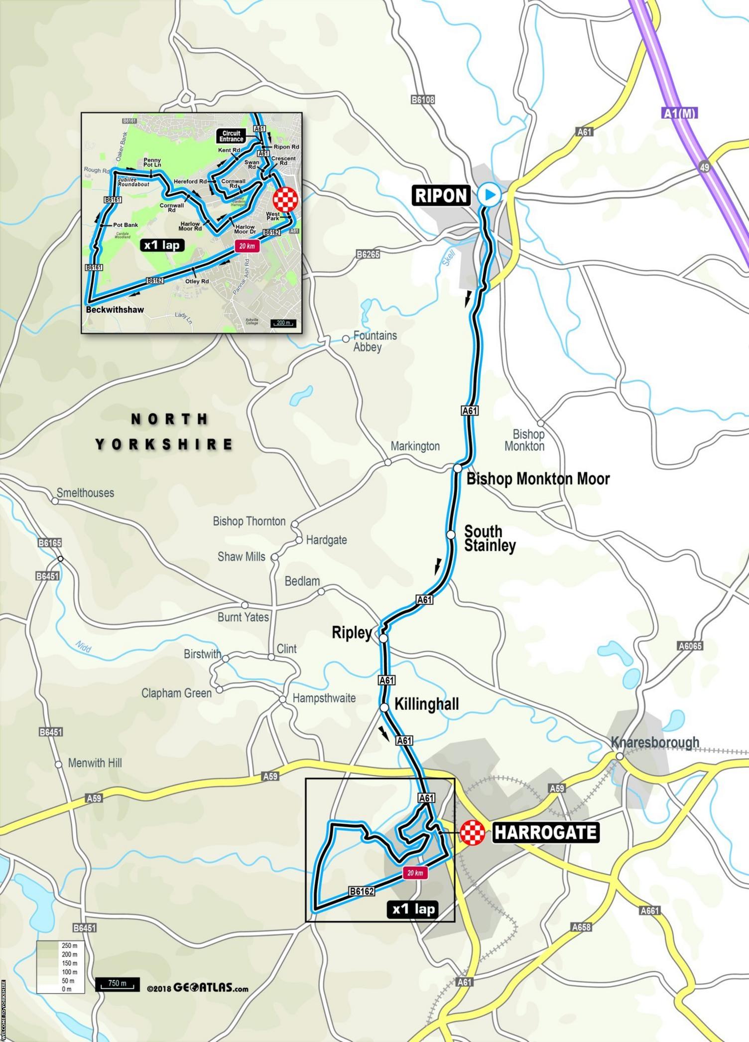 Elite women's time trial route