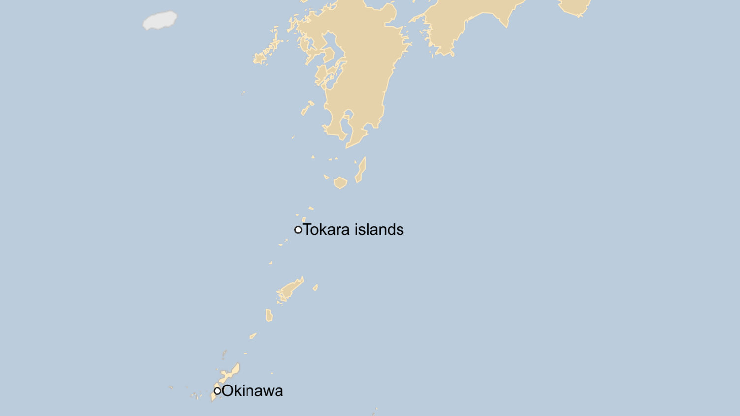 Map of Okinawa and Tokara islands