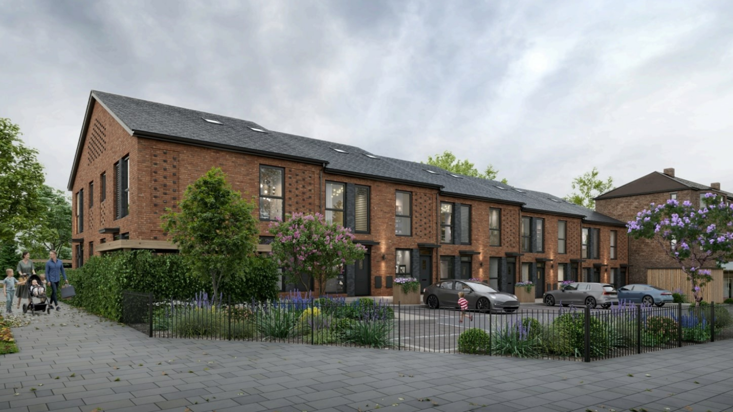 An artist impression of new, affordable homes which will be built on the site of the former Lincoln Imp pub.