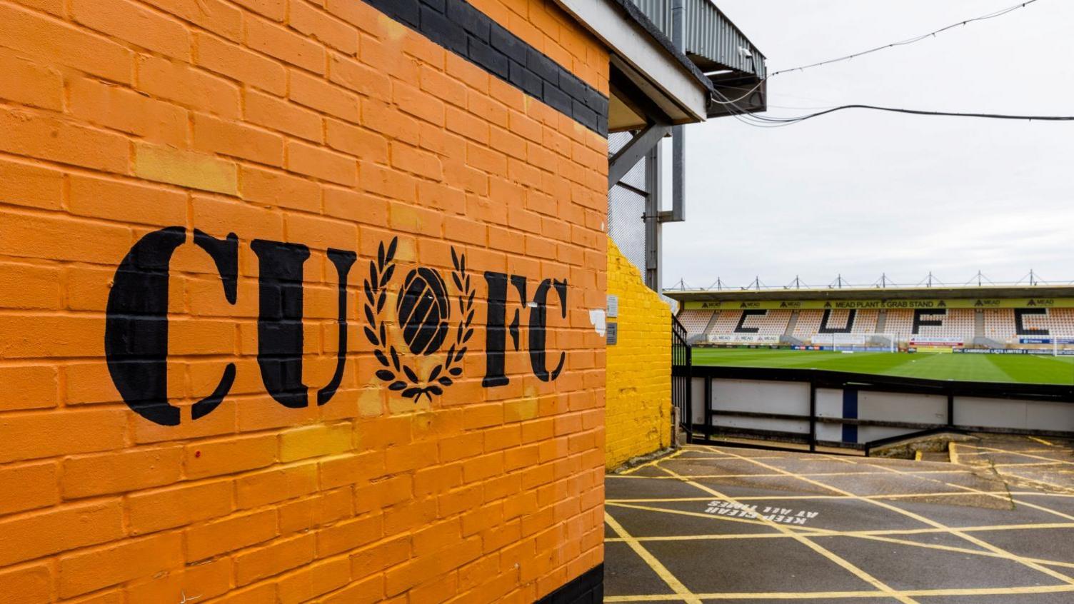 Interior shot of Cambridge United stadium