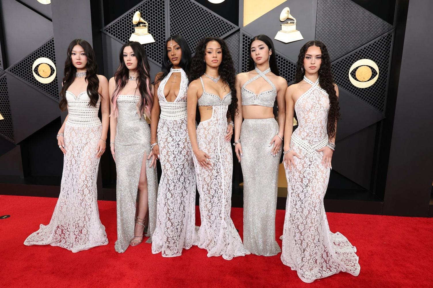 Girl group Katseye on the red carpet