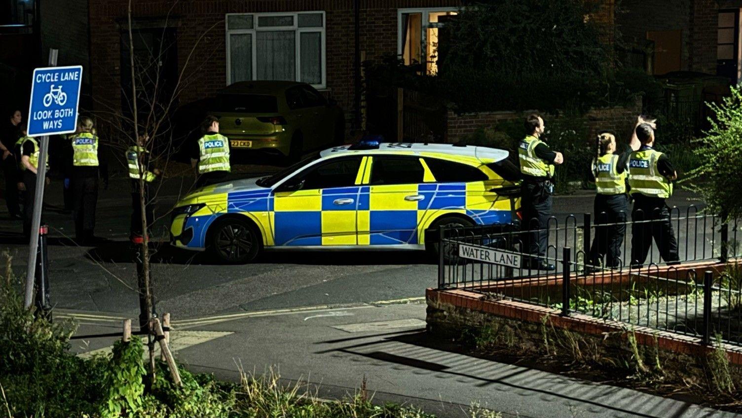 Police officers on Water Street, Cambridge