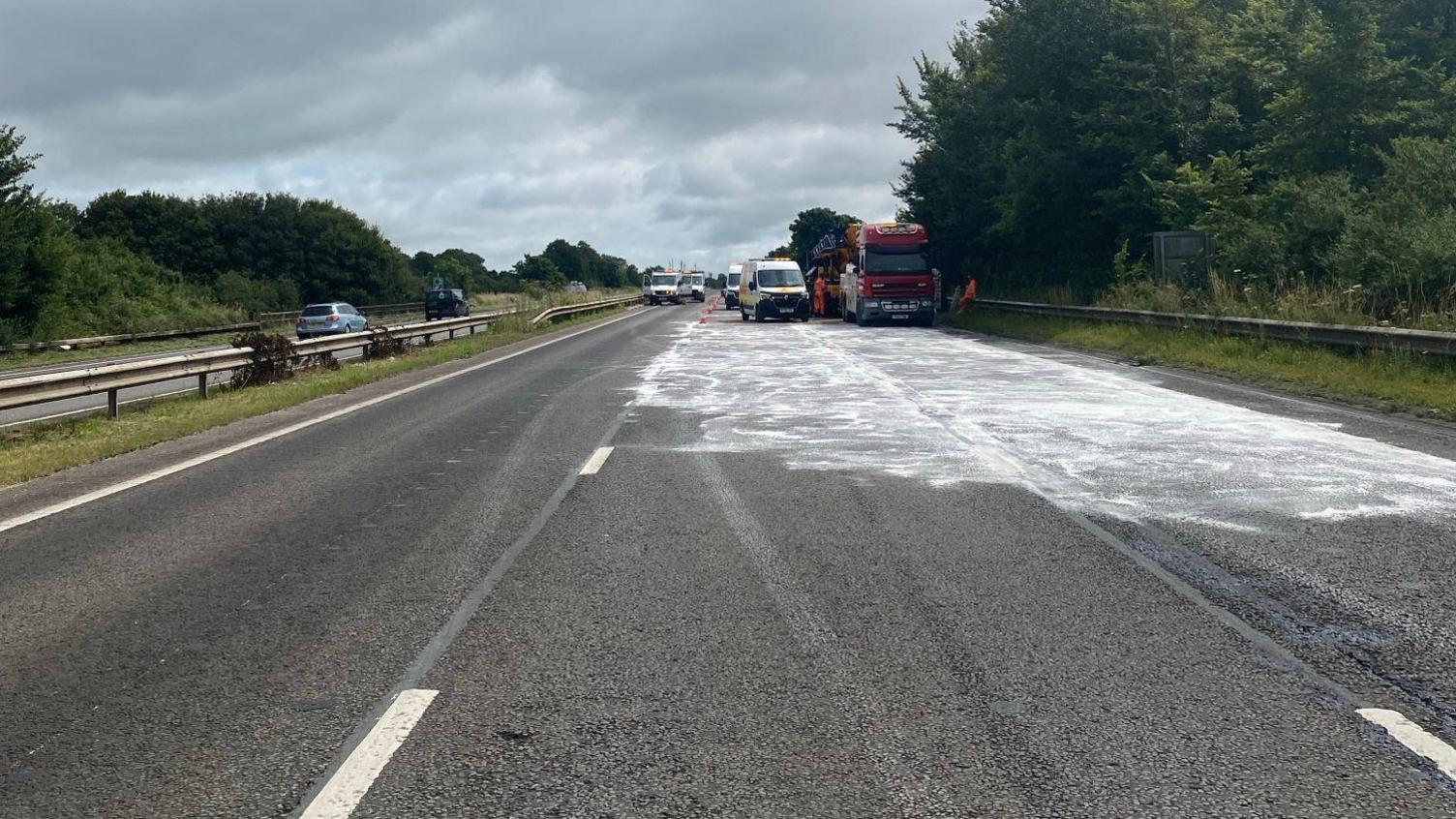 Crane fire recovery on A38