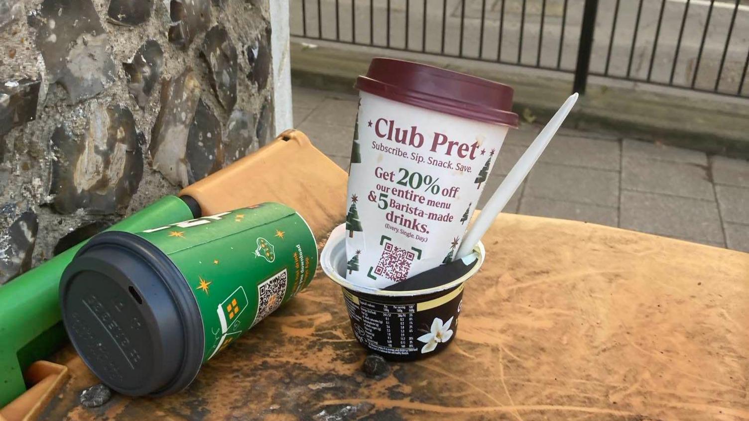 Litter on bin in Canterbury