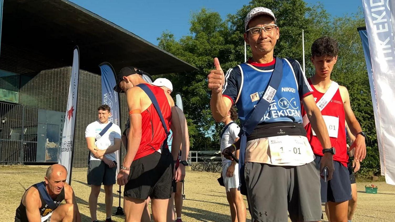 Runners preparing for the race