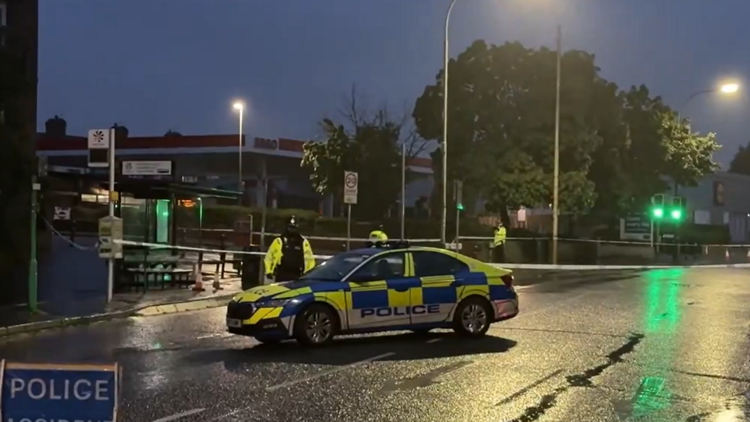 Police cordon in Fosse Road North, Leicester, on 8 July 2024