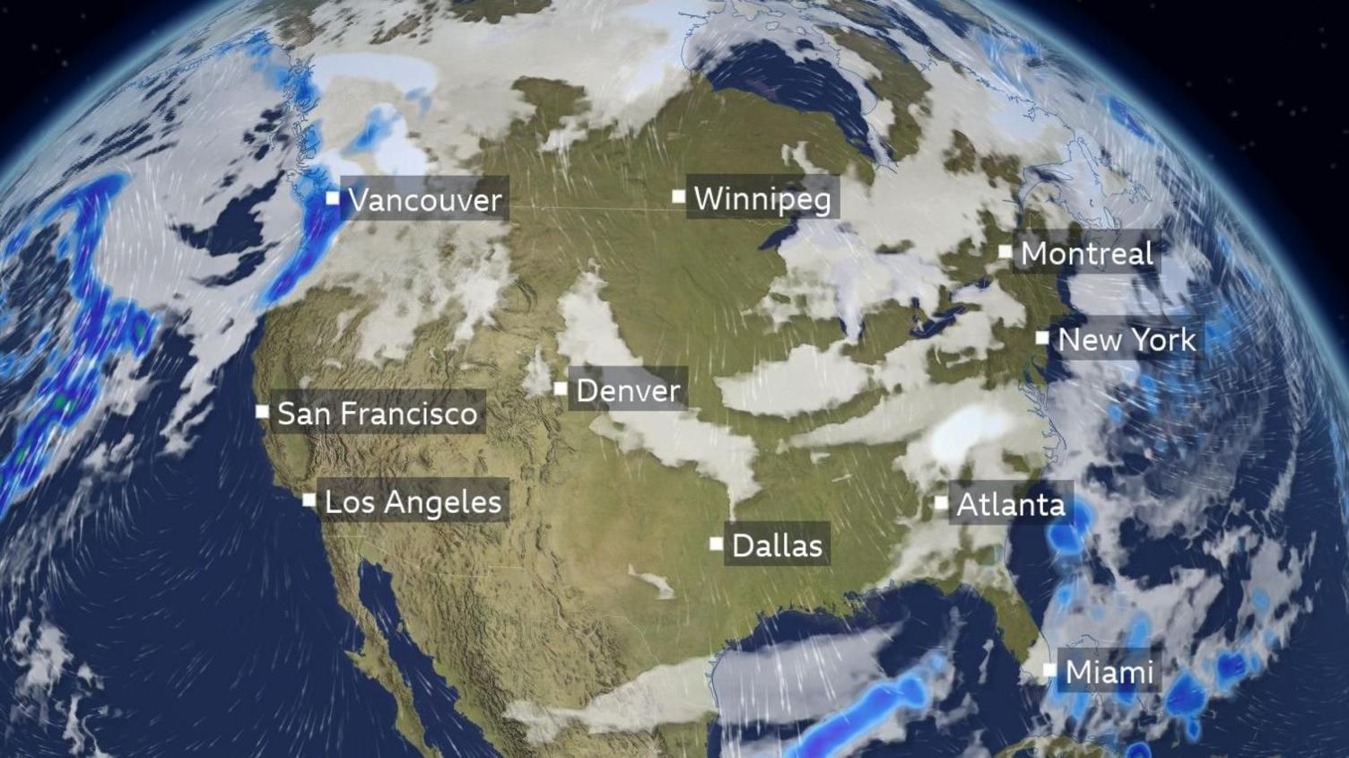 Map of Canada and the United States of America