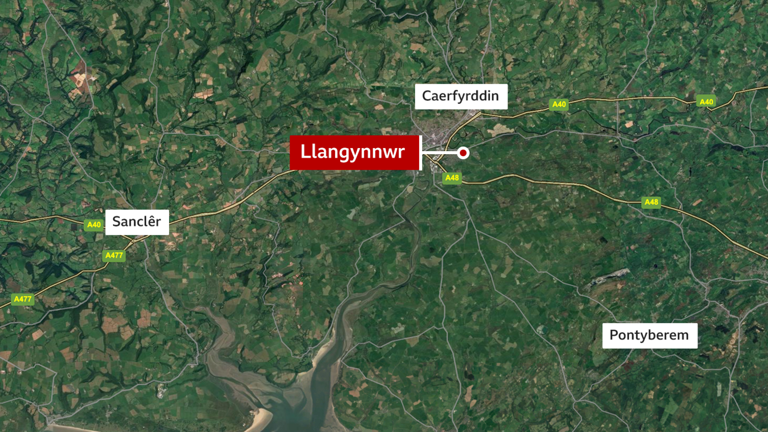 Map o ardal Llangynnwr