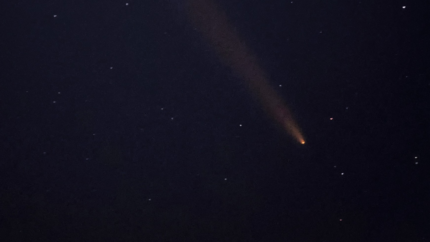 The comet above the skies above Alport Heights in Derby