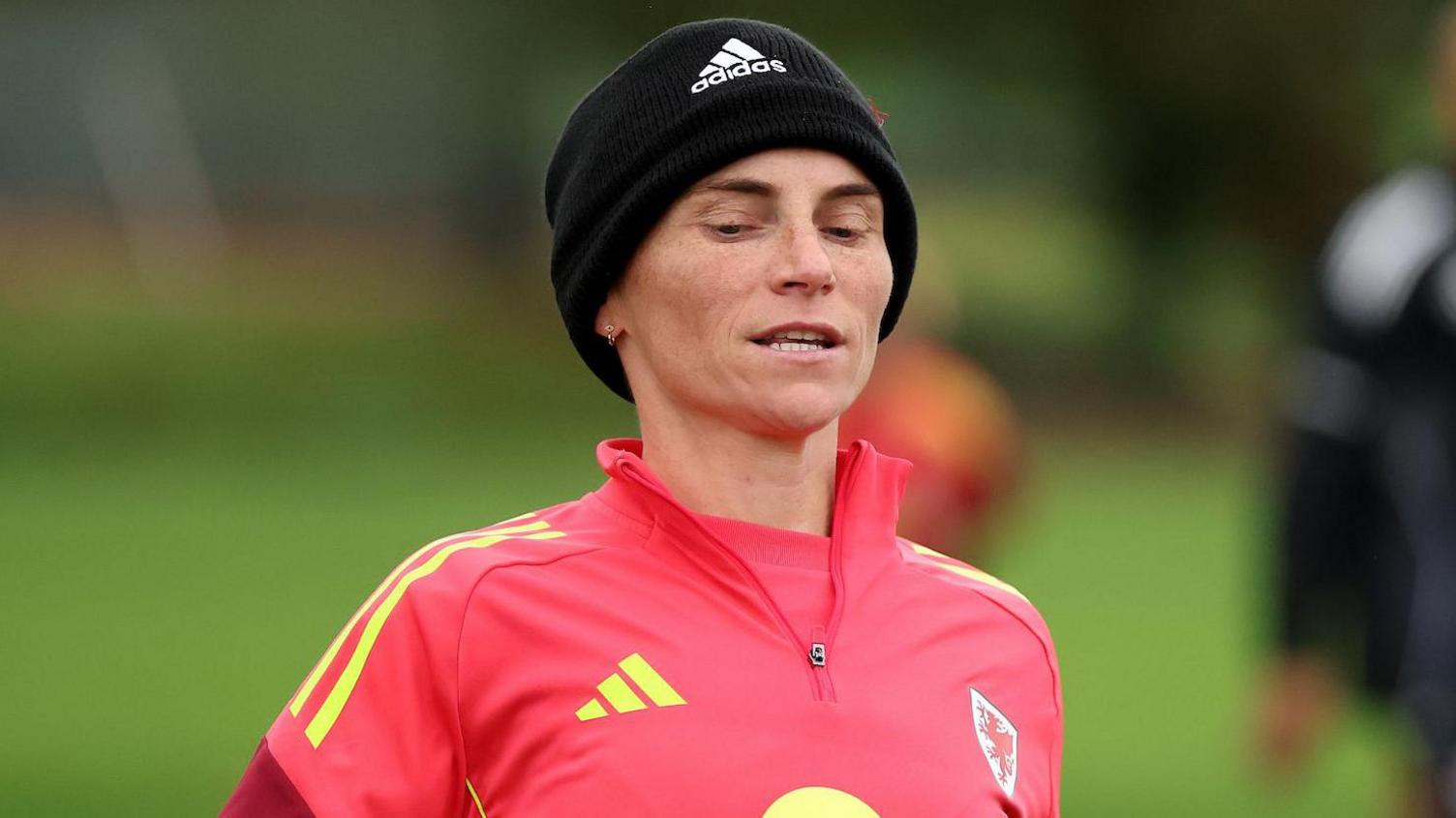 Jess Fishlock in Wales training this week 