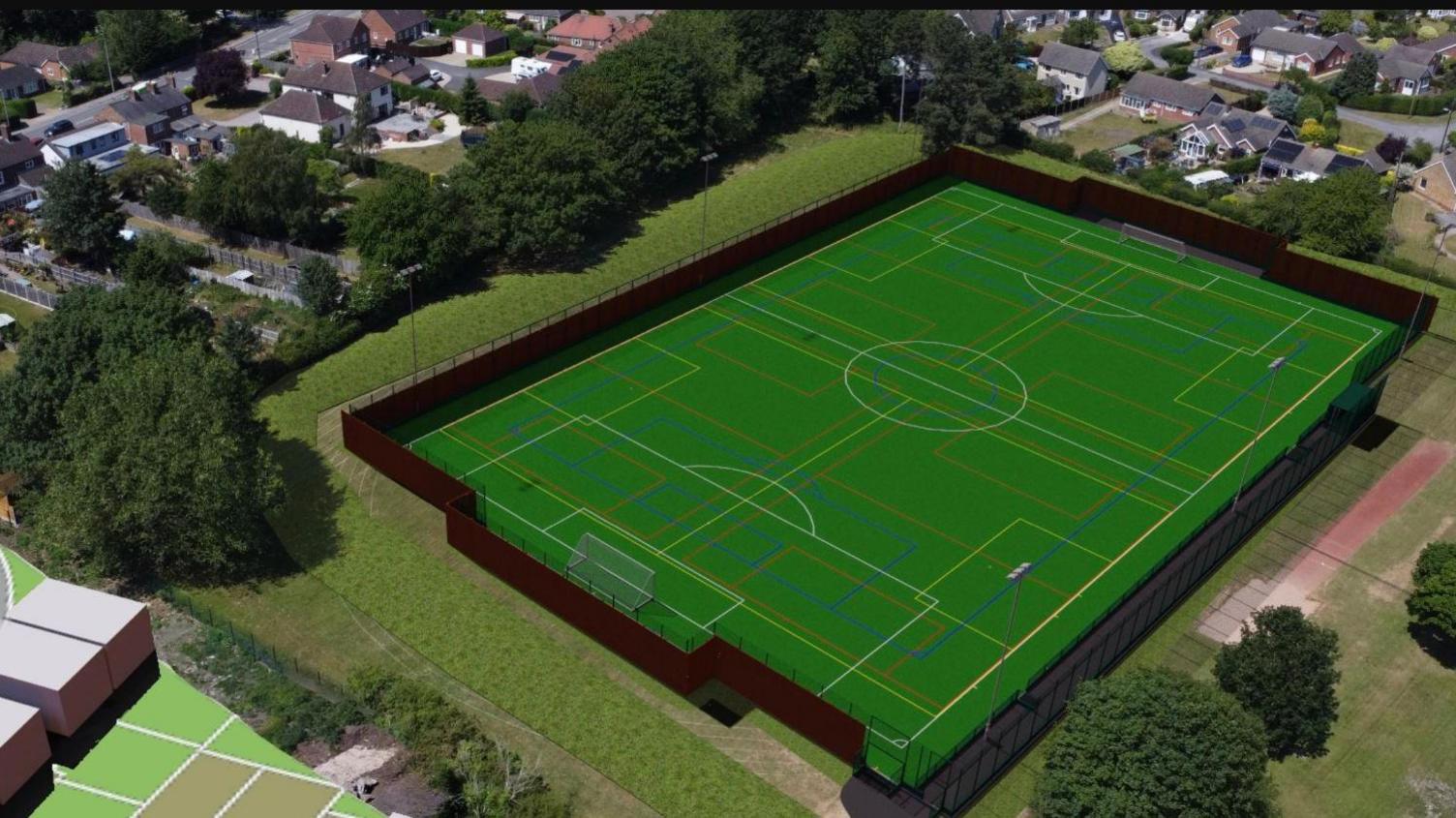 An artist's impression showing the proposed 3G pitch